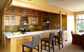 Riverplace marina view suite kitchen