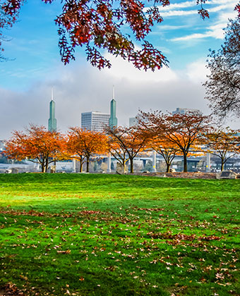 portland waterfront park in fall