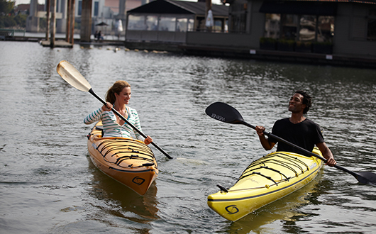 two people kayaking
